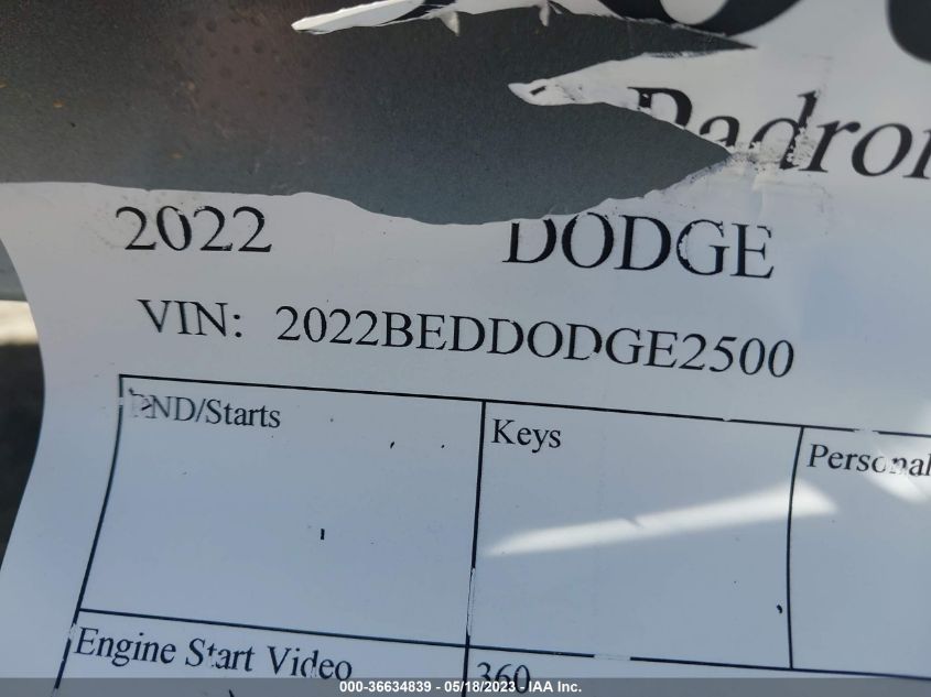 2022 DODGE RAM 2500 2022BEDDODGE2500