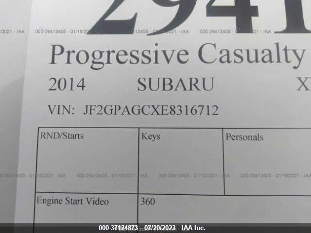 2014 SUBARU XV CROSSTREK JF2GPAGCXE8316712