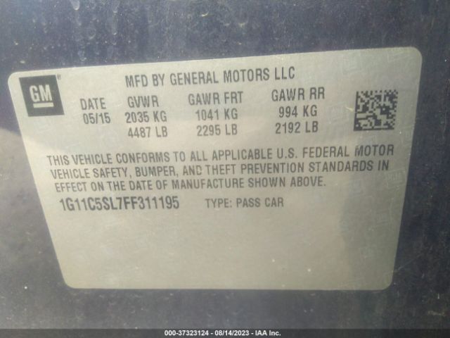 Chevrolet MALIBU LT 2015 1G11C5SL7FF311195 Image 9