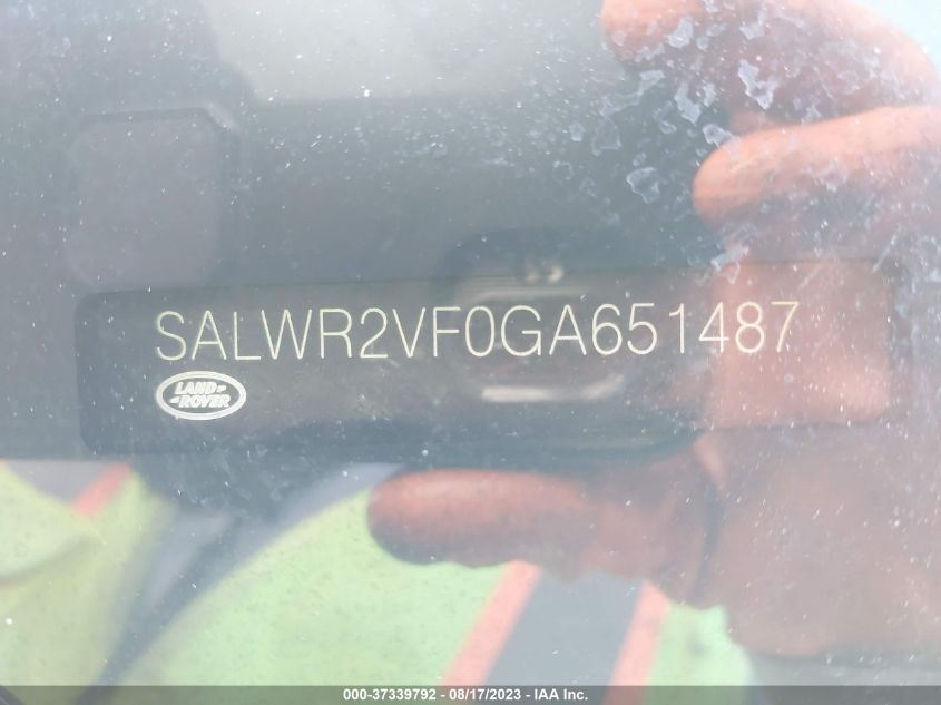 2016 LAND ROVER RANGE ROVER SPORT V6 HSE - SALWR2VF0GA651487