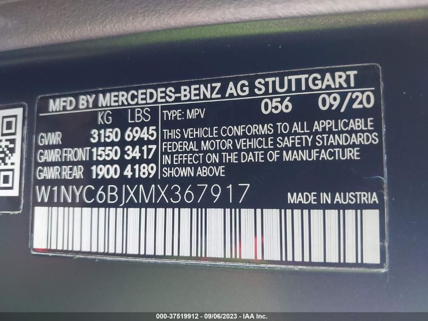 2021 MERCEDES-BENZ G 550 SUV W1NYC6BJXMX367917