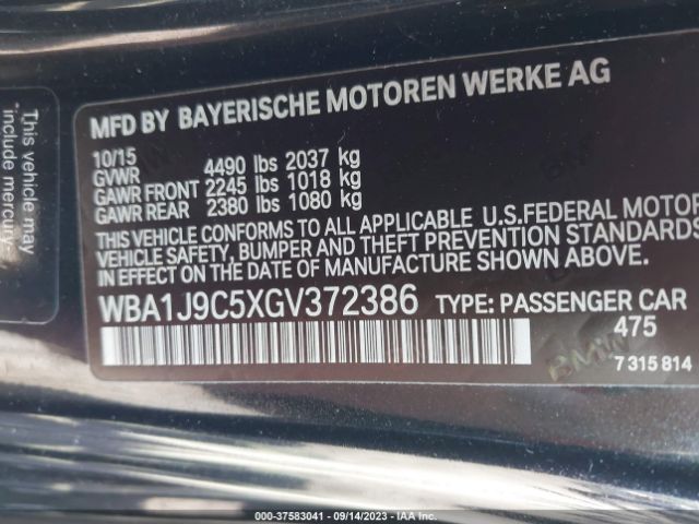 BMW 2 Series M235i Xdrive 2016 WBA1J9C5XGV372386 Thumbnail 9