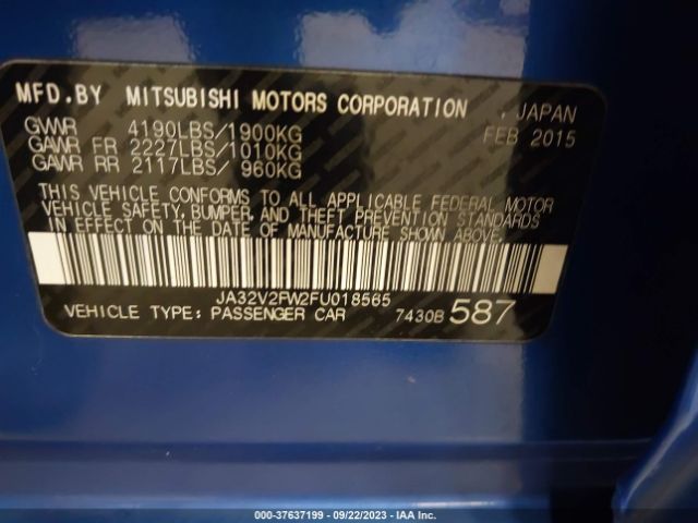 Mitsubishi Lancer Se 2015 JA32V2FW2FU018565 Image 9