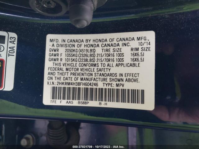 Honda CR-V LX 2015 2HKRM4H38FH604246 Thumbnail 9