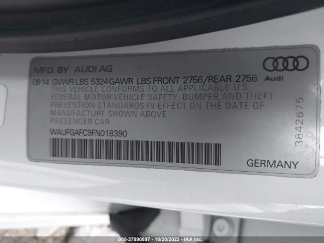 Audi A6 3.0t Premium Plus 2015 WAUFGAFC9FN018390 Thumbnail 9