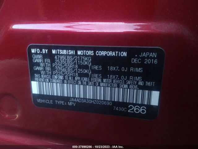 Mitsubishi Outlander Se/sel 2017 JA4AD3A30HZ020690 Image 9