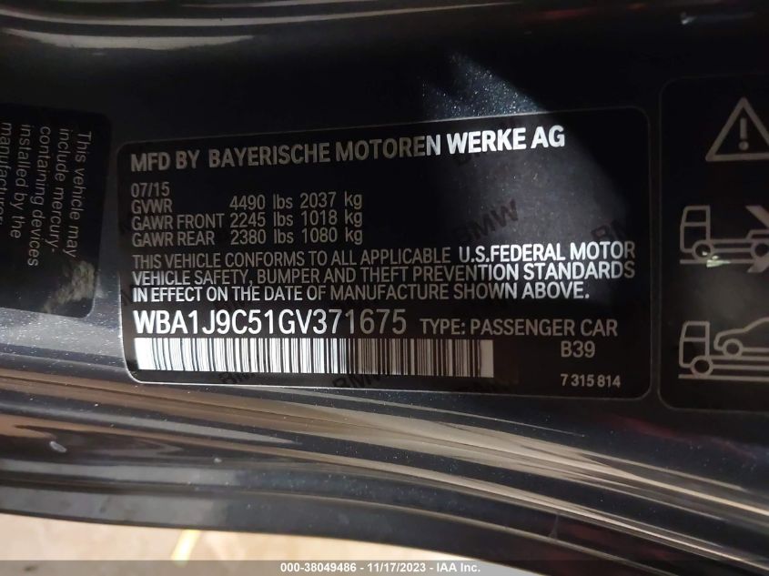 2016 BMW M235I XDRIVE WBA1J9C51GV371675