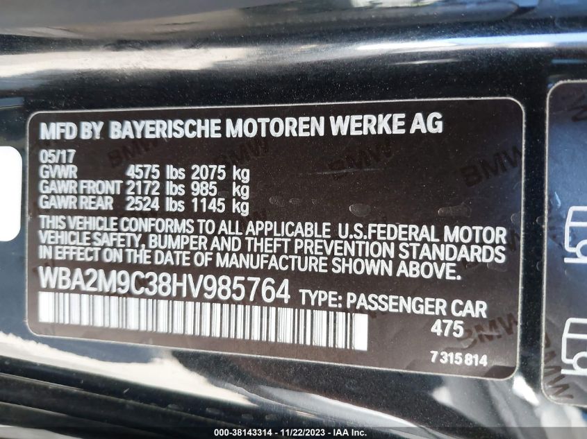 2017 BMW 230I XDRIVE WBA2M9C38HV985764