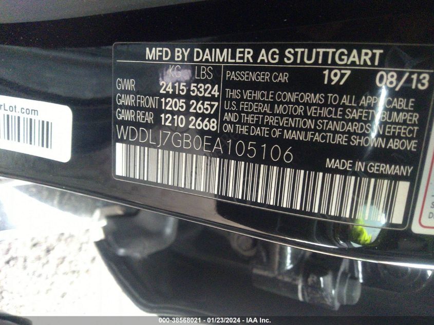 2014 MERCEDES-BENZ CLS 63 AMG S 4MATIC WDDLJ7GB0EA105106