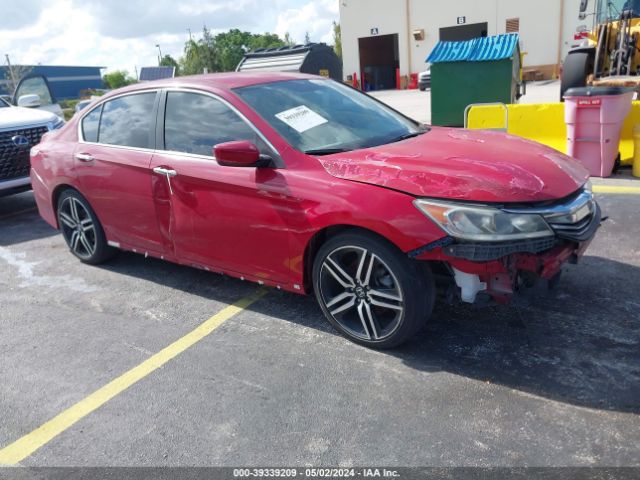 Auction sale of the 2017 Honda Accord Sport Se, vin: 1HGCR2F19HA218654, lot number: 39339209